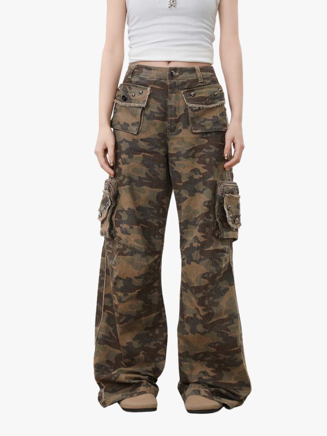 GKIKZ DROOPING CAMOUFLAGE MULTI-POCKET PANT