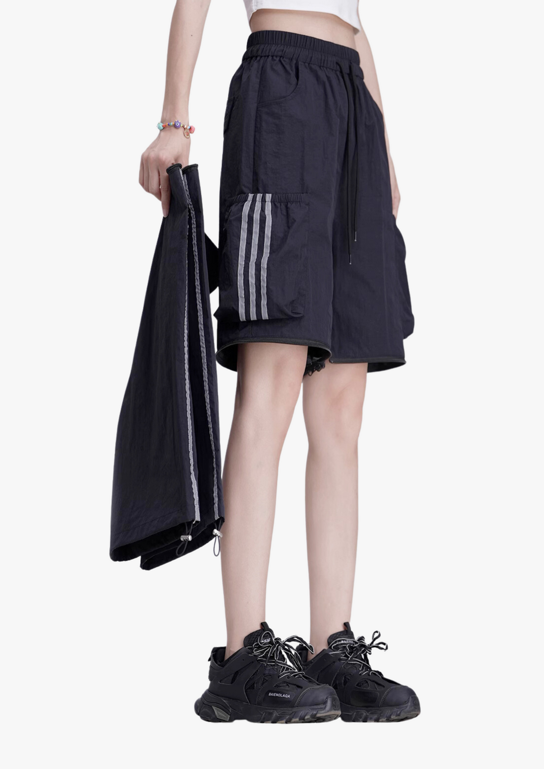 GKIKZ REFLECTIVE STRIPE DETACHABLE PANTS