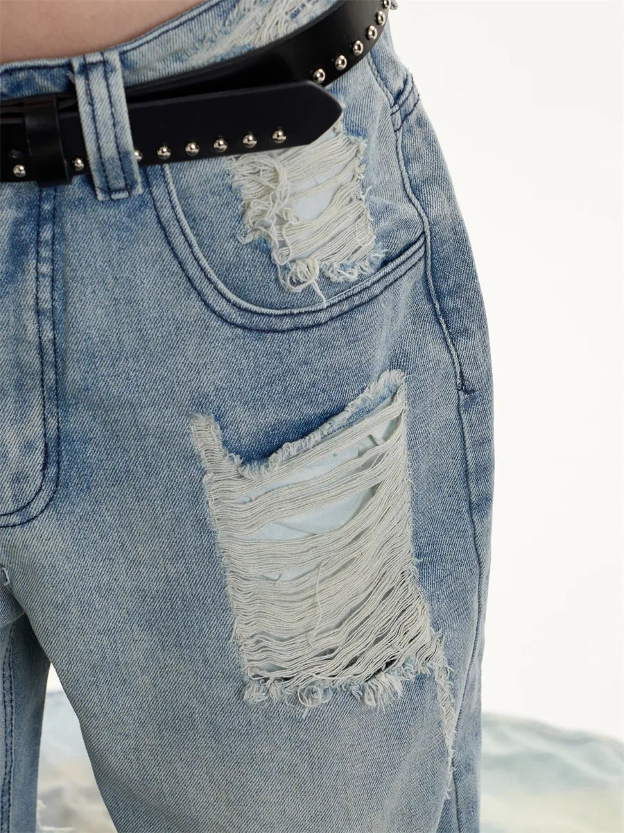 [25SS NEW ARRIVAL] GKIKZ WRECKED CORE WIDE-LEG HEAVY DENIM