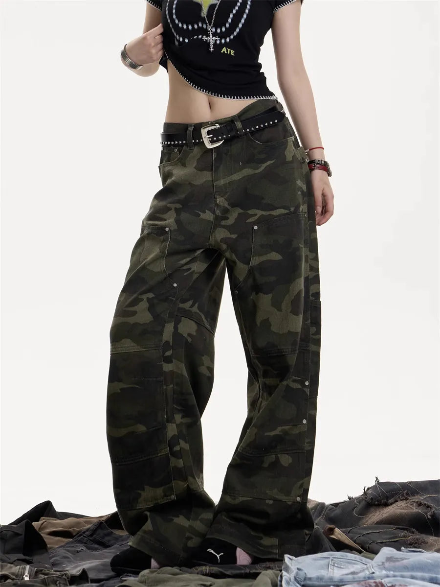 [25SS NEW ARRIVAL] GKIKZ BATTLECORE WIDE-LEG CAMO PANTS