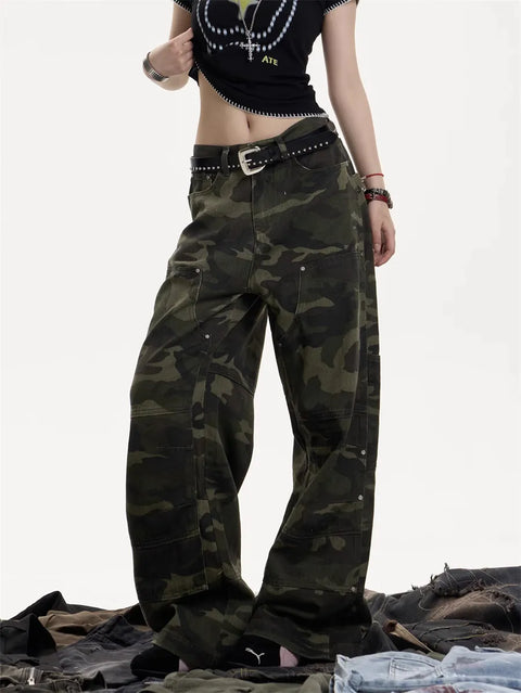 [25AW NEW ARRIVAL] GKIKZ BATTLECORE WIDE-LEG CAMO PANTS