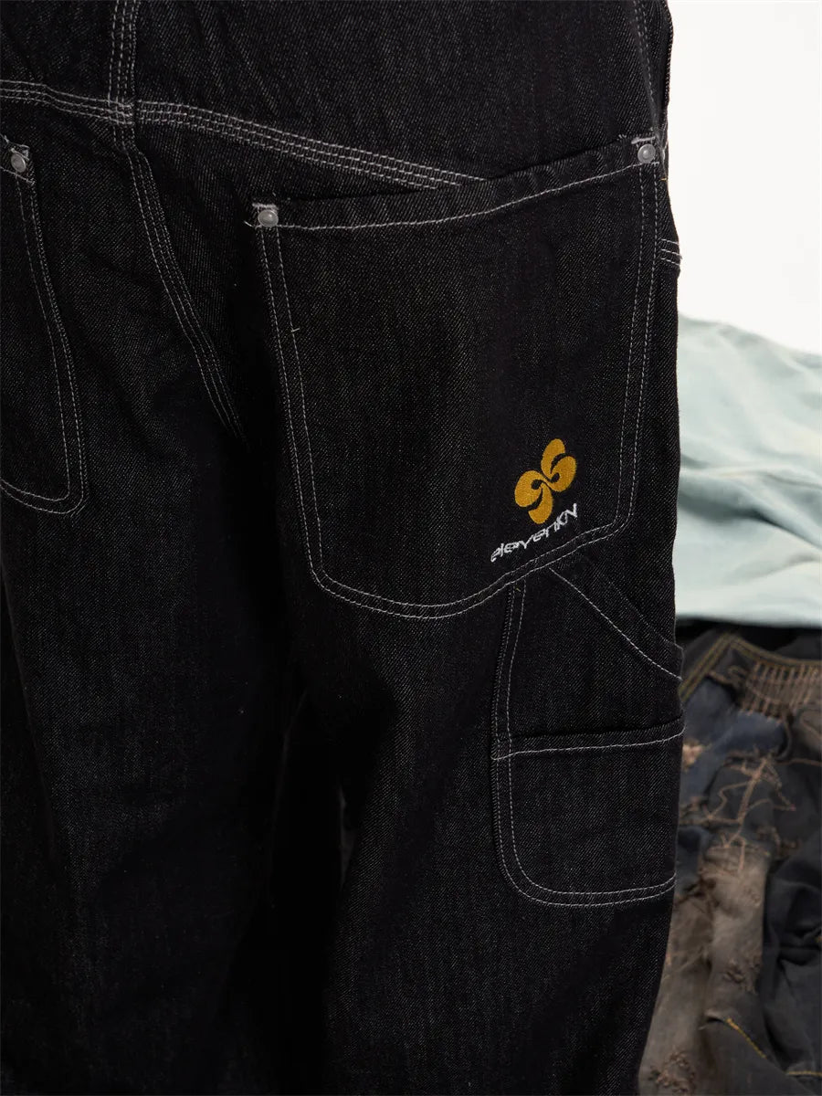 [25SS NEW ARRIVAL] GKIKZ MIDNIGHT STITCH WIDE-LEG HEAVY DENIM