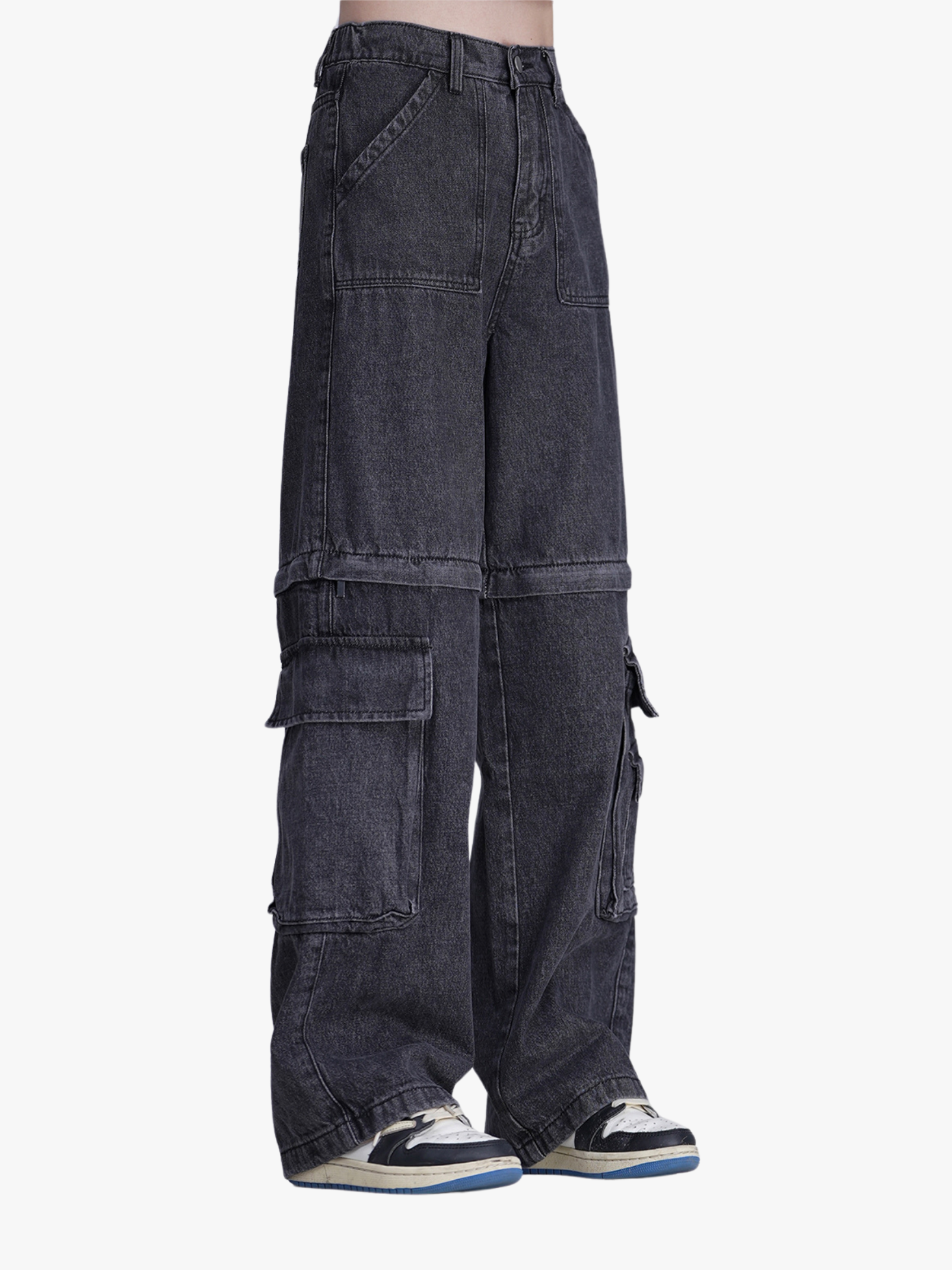 GKIKZ ATTACH OR DETACH TWO WAY DETACHABLE DENIM JEANS