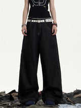 Midnight Stitch Wide-Leg Heavy Denim