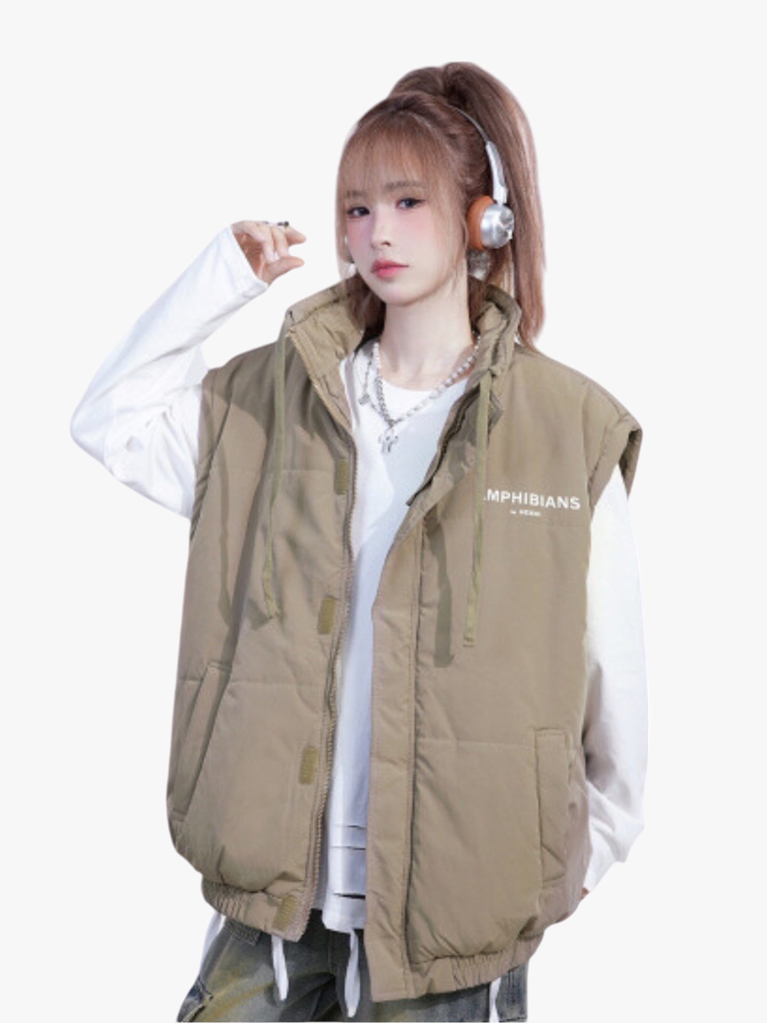 GKIKZ SLEEVE OR SLEEVELESS DETACHABLE PUFFER JACKET