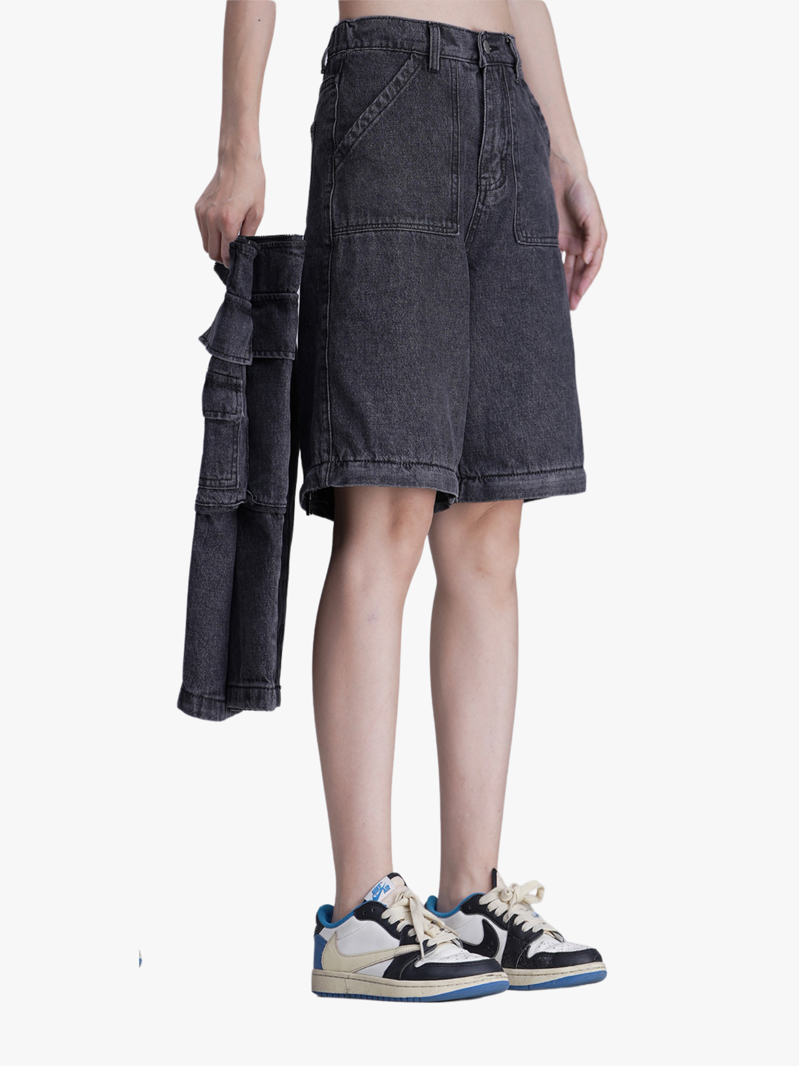 Attach or Detach Two Way Detachable Denim Jeans
