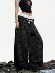 [25SS NEW ARRIVAL] GKIKZ DOUBLE LAYERED CAMO SWEATPANT