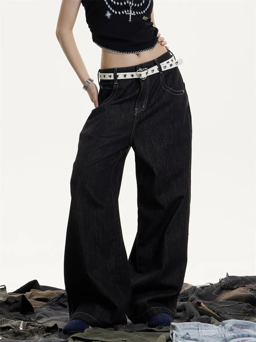 [25SS NEW ARRIVAL] GKIKZ MIDNIGHT STITCH WIDE-LEG HEAVY DENIM
