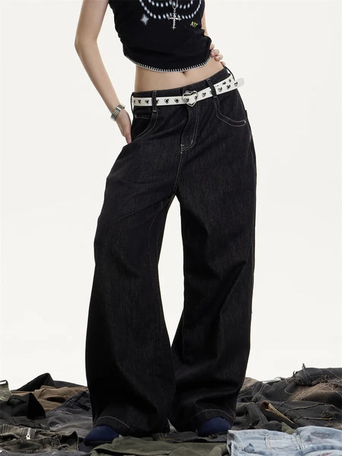 [25AW NEW ARRIVAL] GKIKZ MIDNIGHT STITCH WIDE-LEG HEAVY DENIM