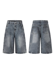 GKIKZ STAR RHINESTONE CAPRI DENIM JORTS