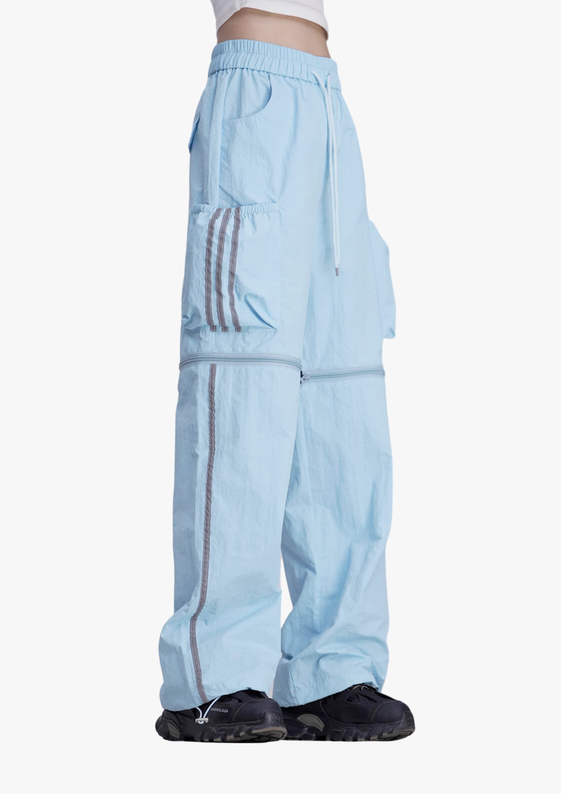 Reflective Stripe Detachable Pants