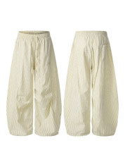 Solid Color Cropped Cotton Pants