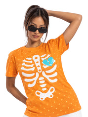 Retro Skull Polka-Dot Cotton Tees