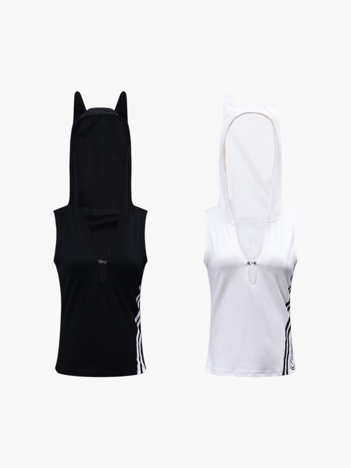 GKIKZ CAT V DEEP HOODED SLIM-FIT TOP