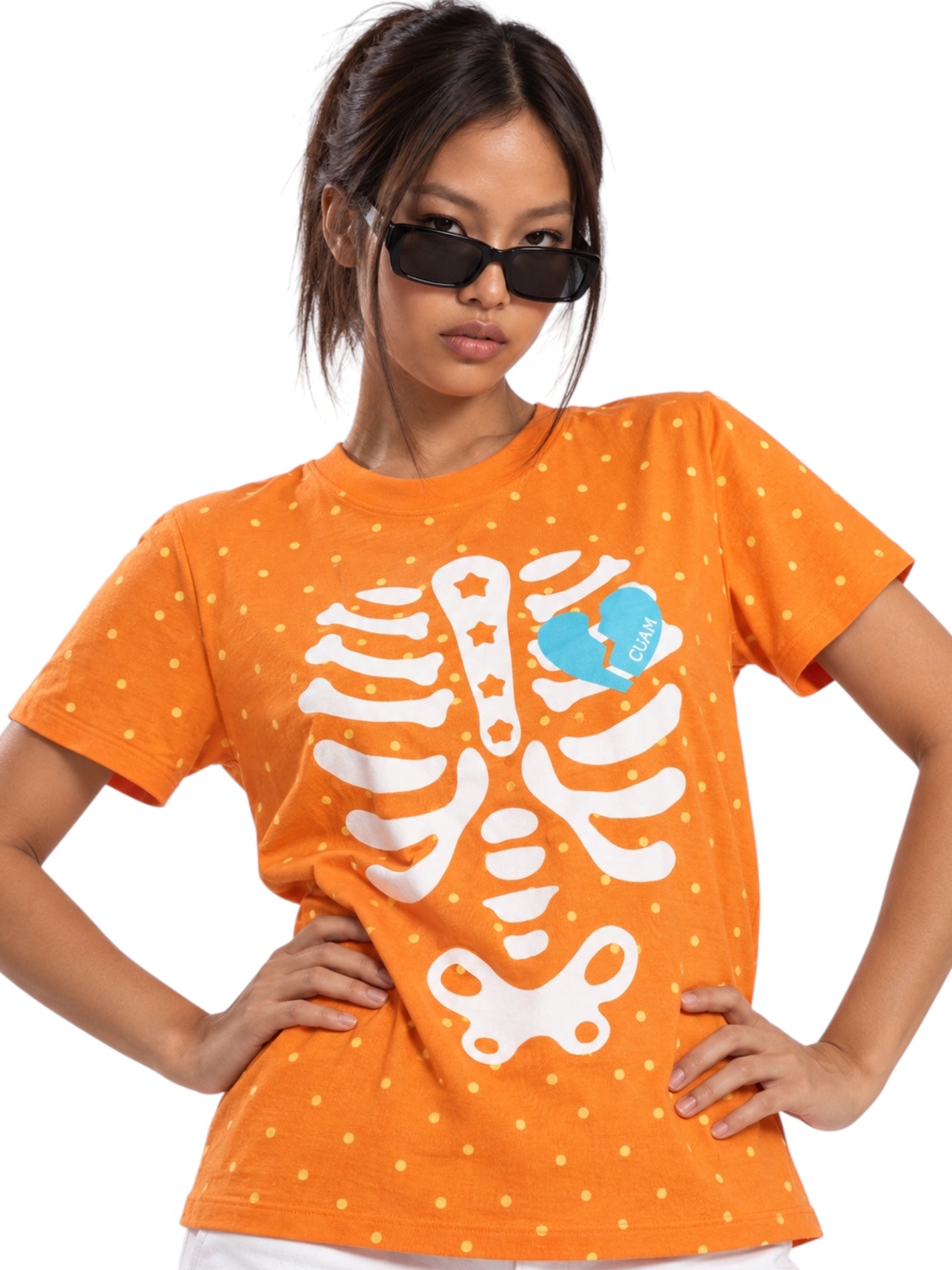 Retro Skull Polka-Dot Cotton Tees
