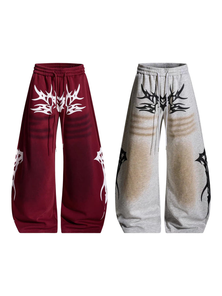GKIKZ FLAMEBURST WIDE-LEG SWEATPANTS