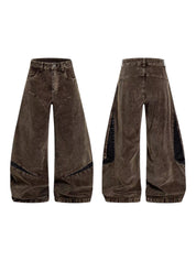 GKIKZ ABYSSAL CORDUROY SCULPT WIDE-LEG PANTS