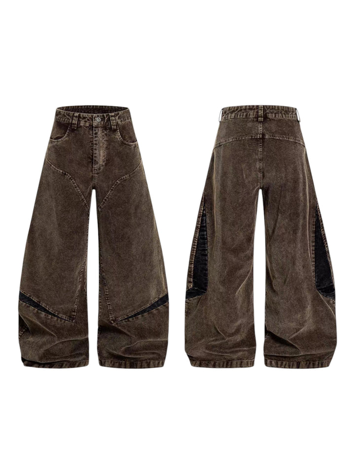 GKIKZ ABYSSAL CORDUROY SCULPT WIDE-LEG PANTS