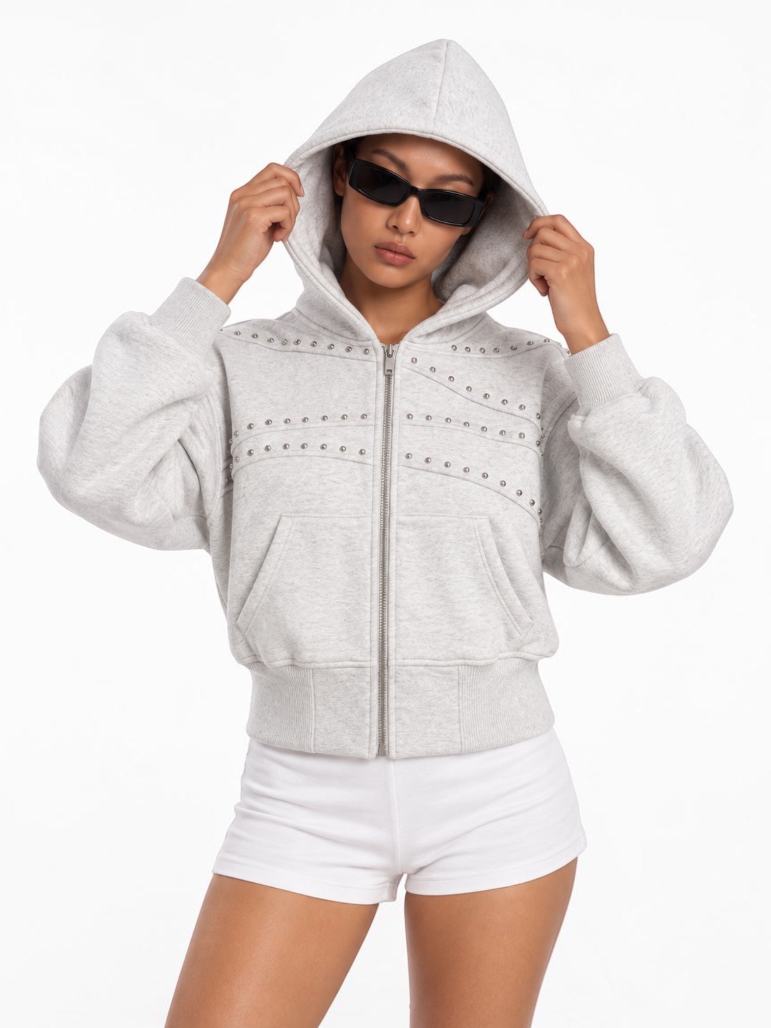 Rivet Wave Washed Zip Hoodie