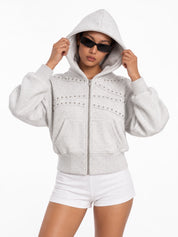 Rivet Wave Washed Zip Hoodie