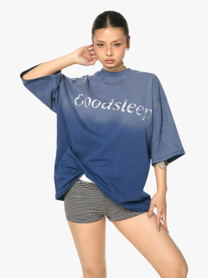 GKIKZ GOODSLEEP GRADIENT HEAVY COTTON OVERSIZED TEES