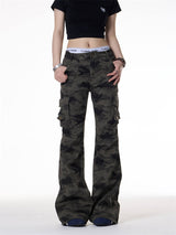 Tactical Camo Flare Cargo Pants