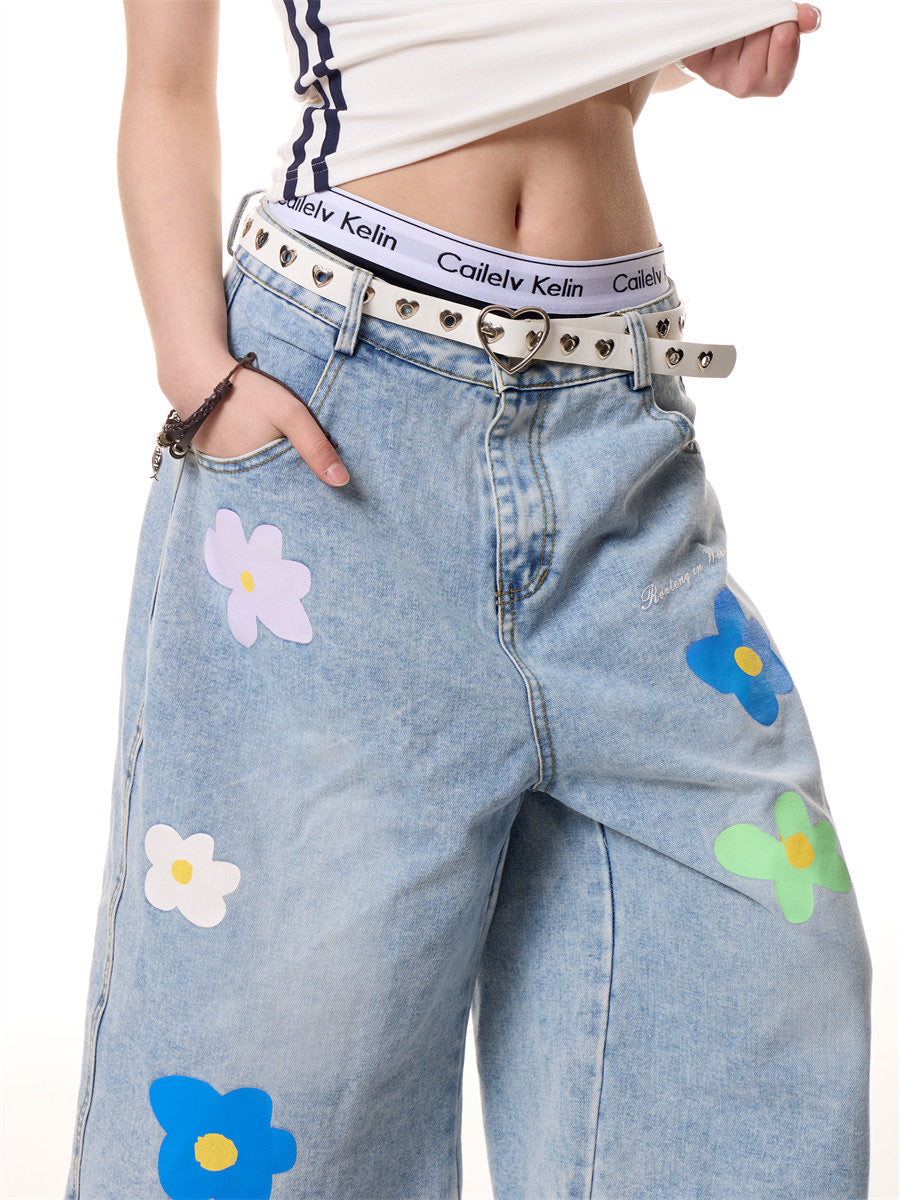 GKIKZ BLOOM DENIM JORTS