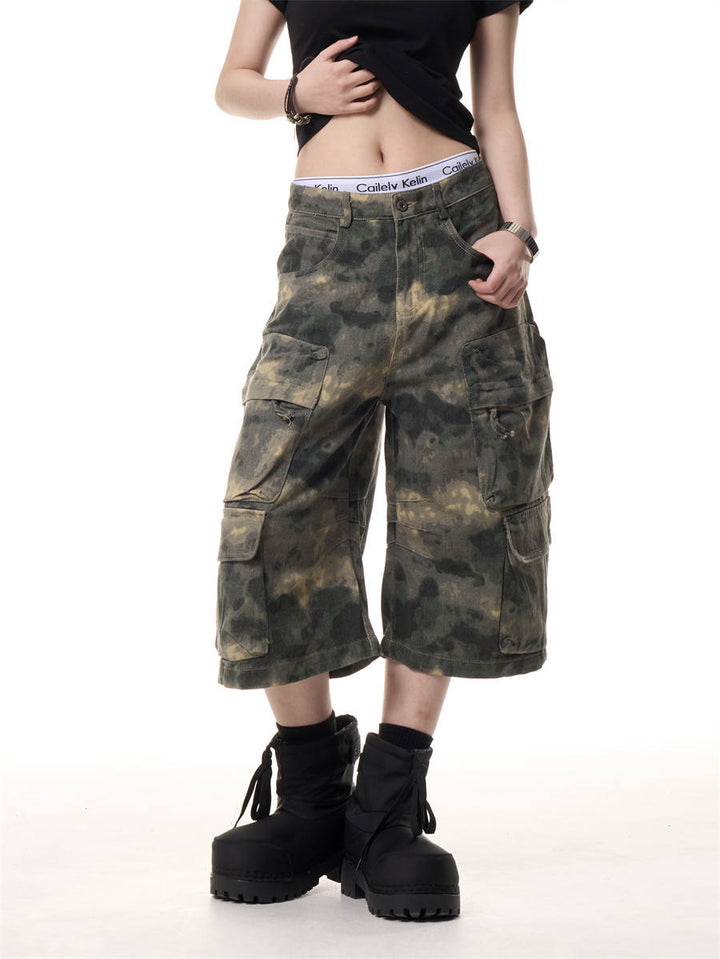 GKIKZ URBAN CAMO HEAVY CARGO SHORTS