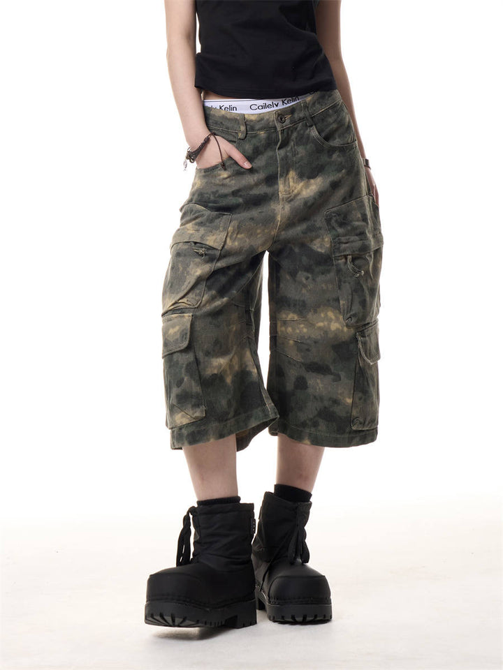 GKIKZ URBAN CAMO HEAVY CARGO SHORTS