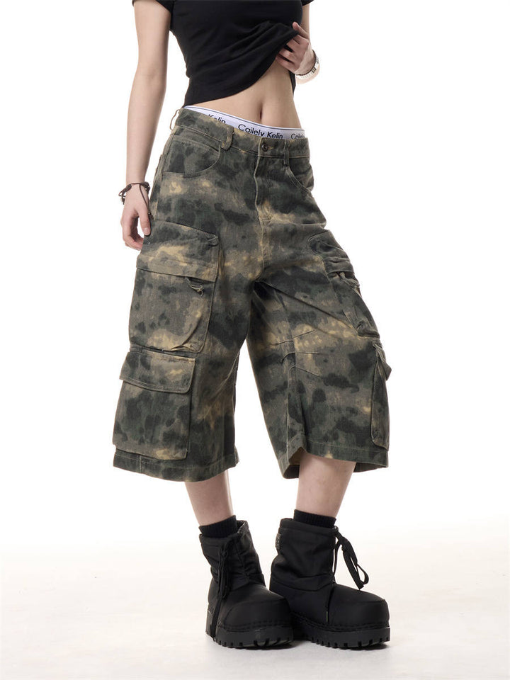 GKIKZ URBAN CAMO HEAVY CARGO SHORTS