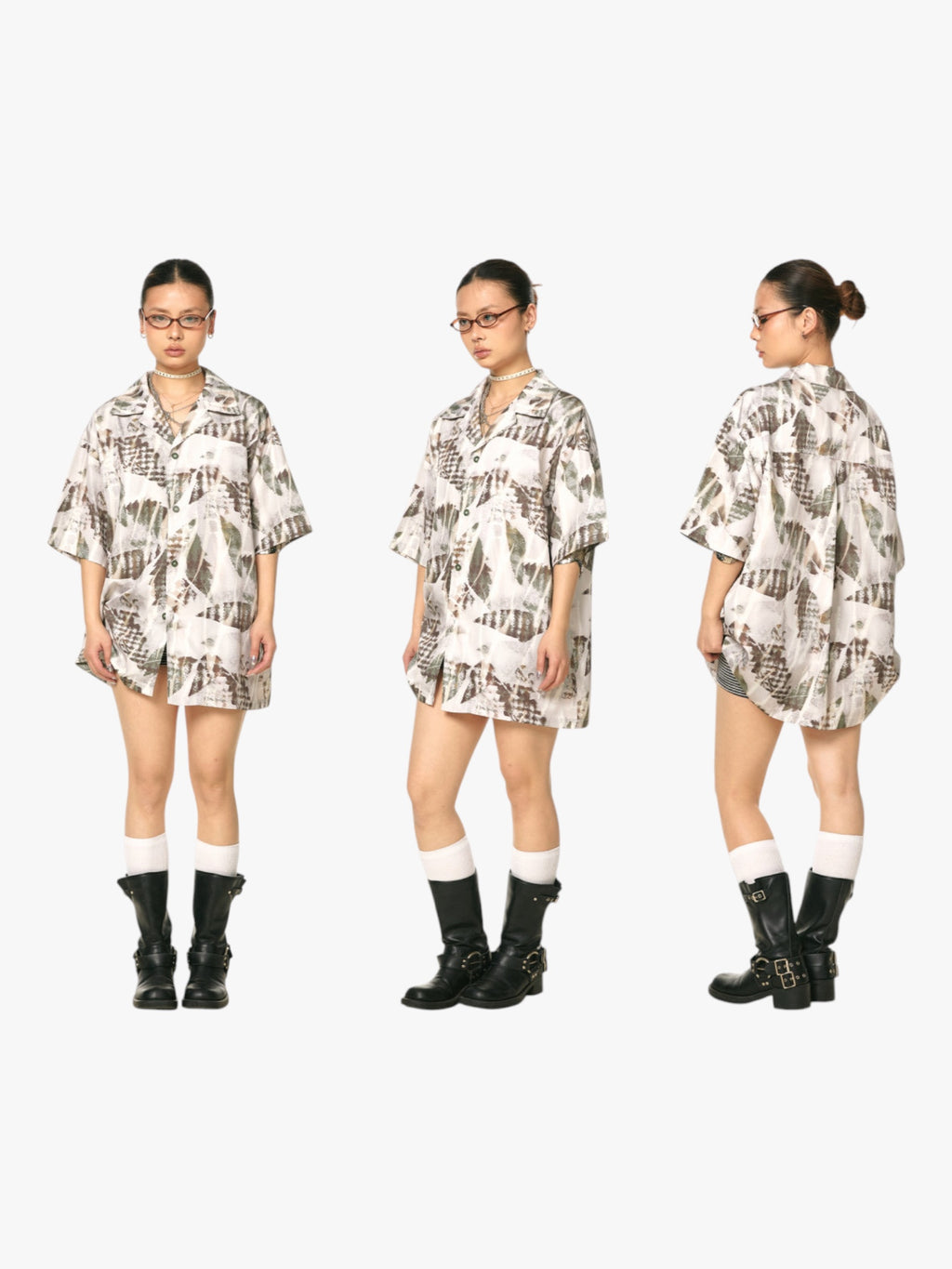 Abstract Leaf Oversized Shirt