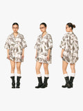 Abstract Leaf Oversized Shirt