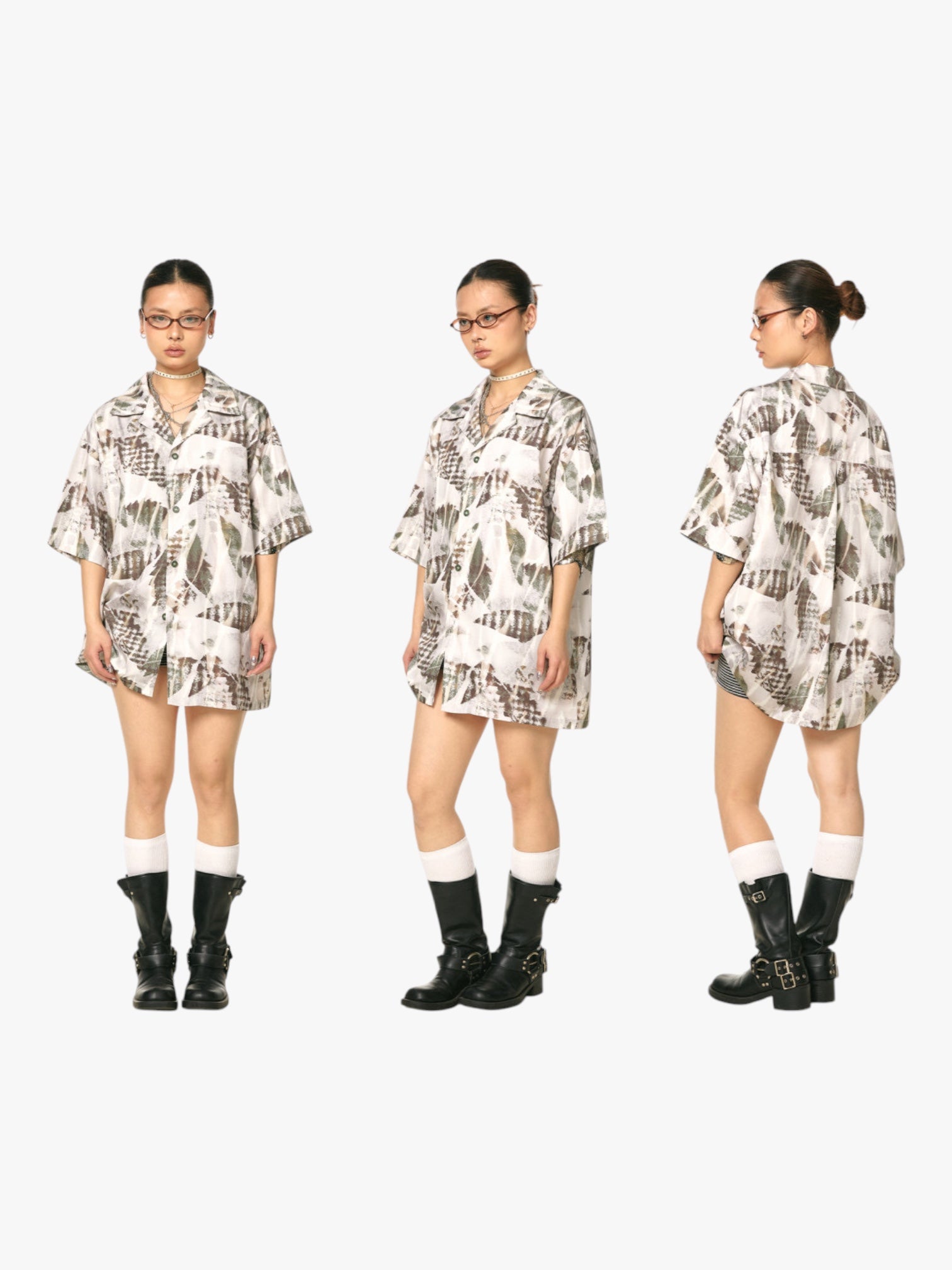 Abstract Leaf Oversized Shirt