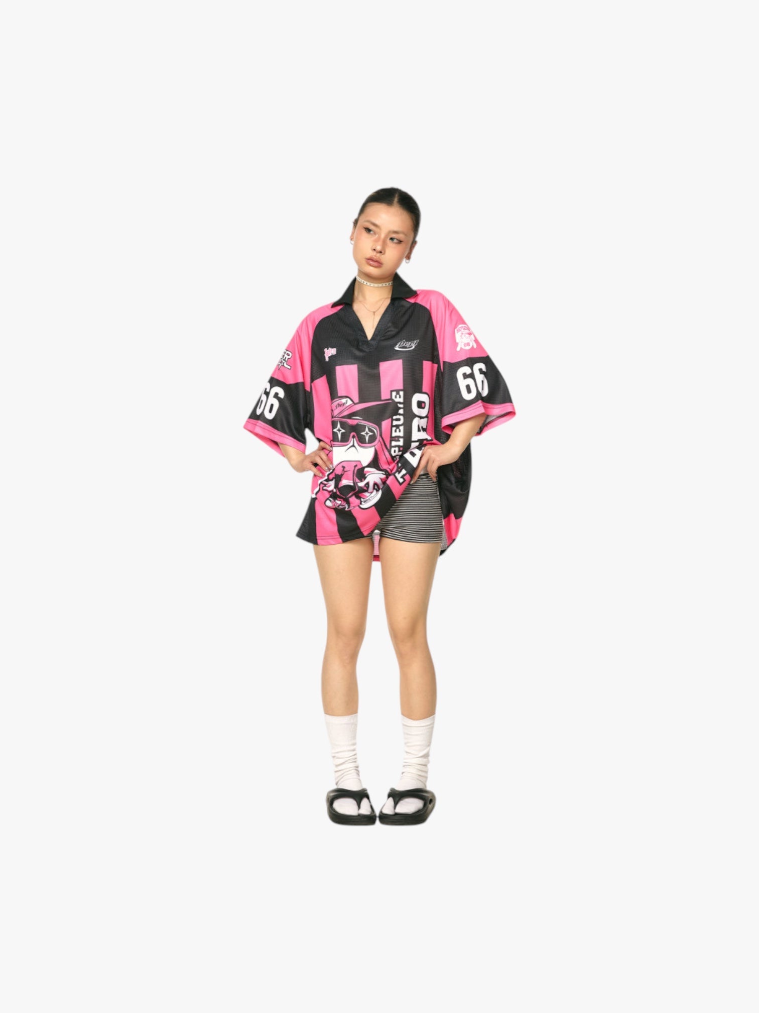 Retro 66 Graphic Oversized Jersey - Pink Edition