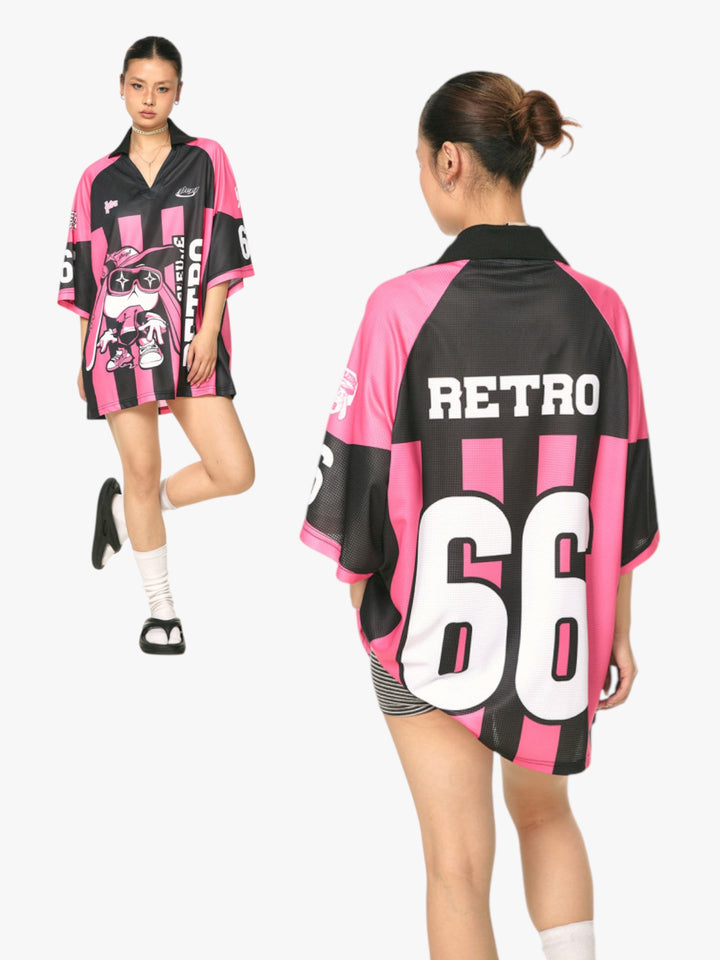 GKIKZ RETRO 66 GRAPHIC OVERSIZED JERSEY - PINK EDITION