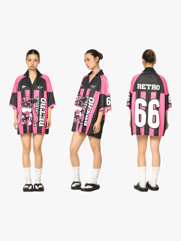 GKIKZ RETRO 66 GRAPHIC OVERSIZED JERSEY - PINK EDITION
