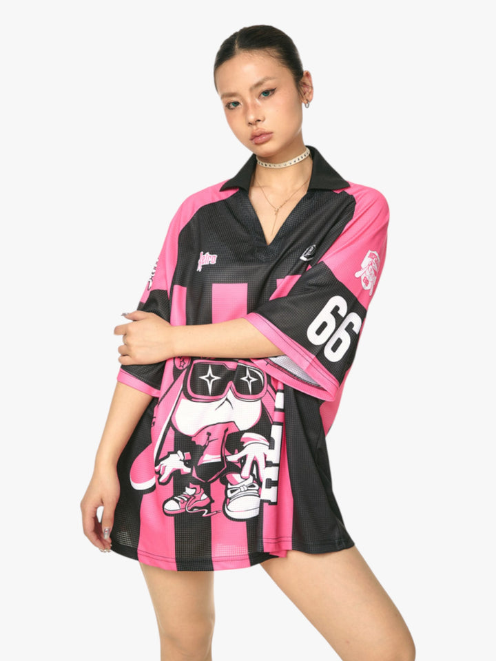 GKIKZ RETRO 66 GRAPHIC OVERSIZED JERSEY - PINK EDITION