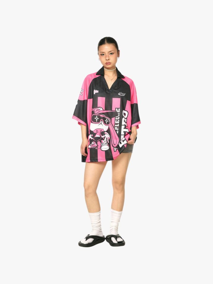 GKIKZ RETRO 66 GRAPHIC OVERSIZED JERSEY - PINK EDITION