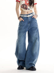 GKIKZ ENTANGLE ROSE WIDE-LEG DENIM