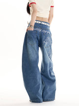 Entangle Rose Wide-Leg Denim