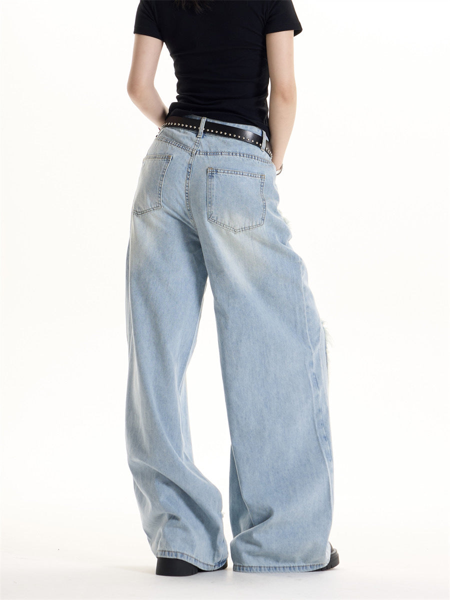 GKIKZ FRAYSTORM CUT-OUT HEAVY DENIM