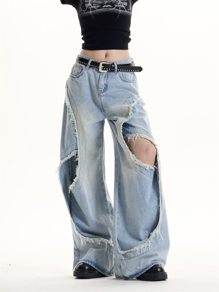 GKIKZ FRAYSTORM CUT-OUT HEAVY DENIM