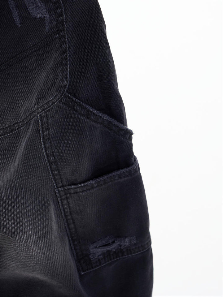 GKIKZ DUAL FADE RIPSTOP WIDE-LEG DENIM