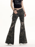 Wrecked Camo Flare Jeans