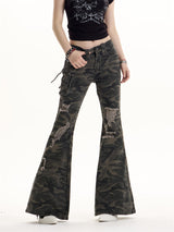 Wrecked Camo Flare Jeans