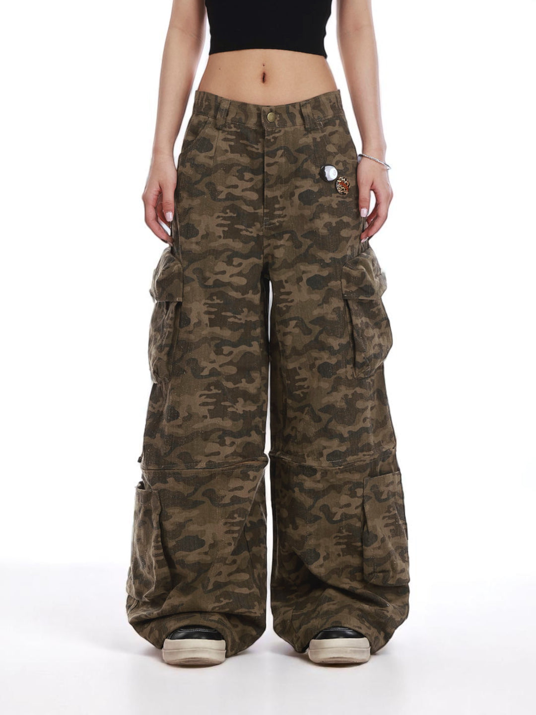 GKIKZ CAMOUFLAGE MULTI-POCKETS DETACHABLE COTTON PANT