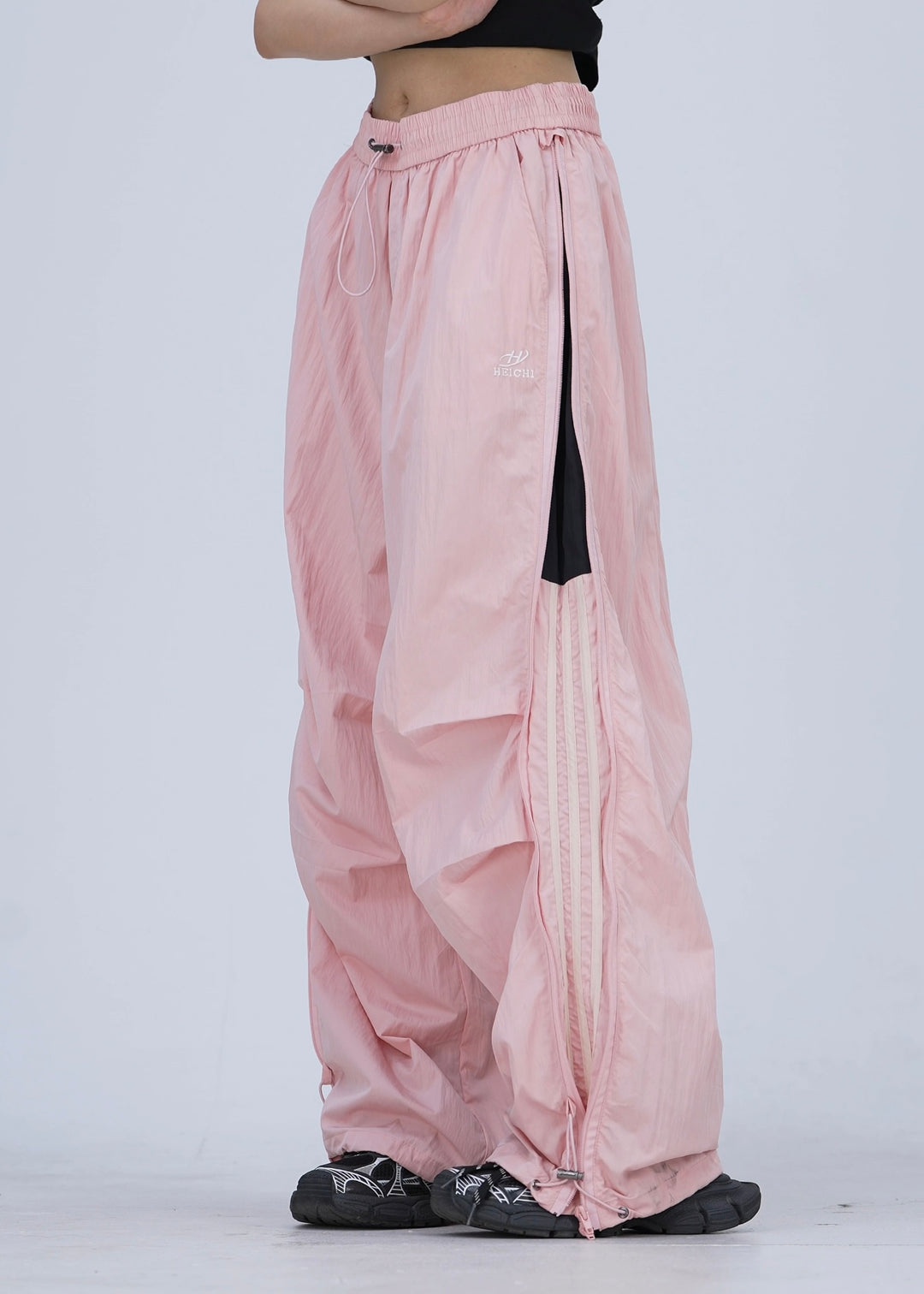 [25SS RESTOCKS] GKIKZ SIDE-ZIP BLOCK COLOUR'S EXTENDABLE CARGO PANTS