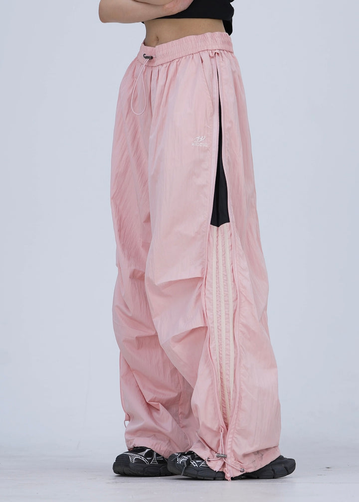 [25SS RESTOCKS] GKIKZ SIDE-ZIP BLOCK COLOUR'S EXTENDABLE CARGO PANTS