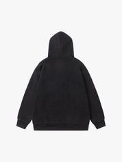 GKIKZ RETRO DISTRESSED BLACK-ENERGY ZIPPER HOODIE