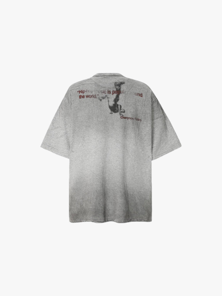 GKIKZ GRADIENT DIRTY WASH DISTRESSED LOOSE TEES